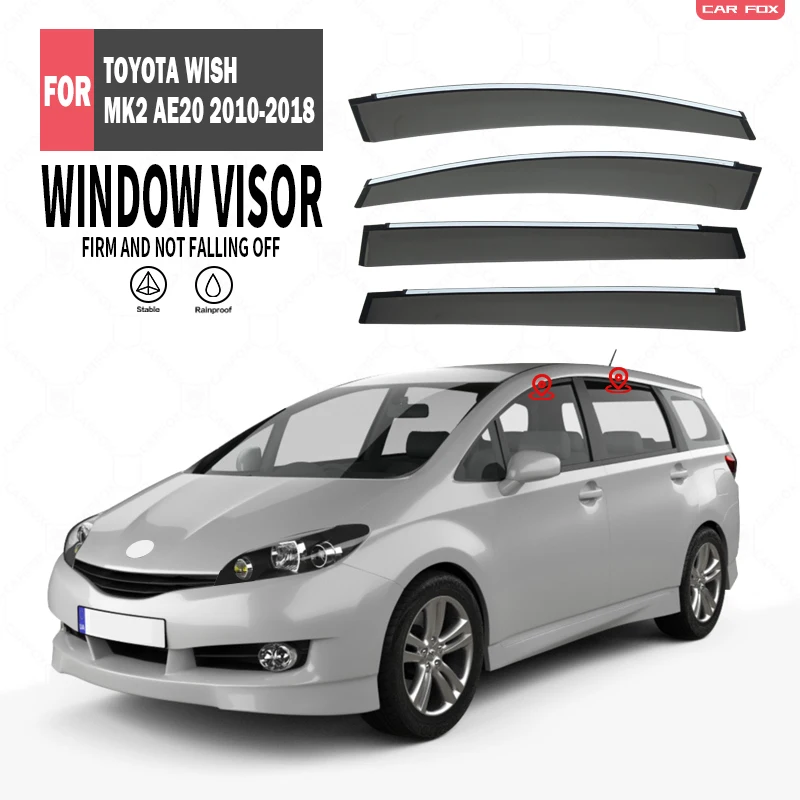 

For TOYOTA Wish AE10 AE20 2003-2008 2010-2018 Plastic Window Visor Vent Shades Sun Rain Deflector Guard 4PCS/SET