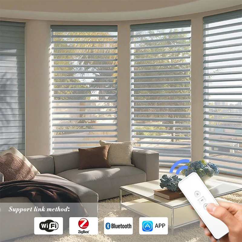 Electric Motorized Shangri-La Blind for Living Room, Smart Control, Automatic Shangri-La Blind