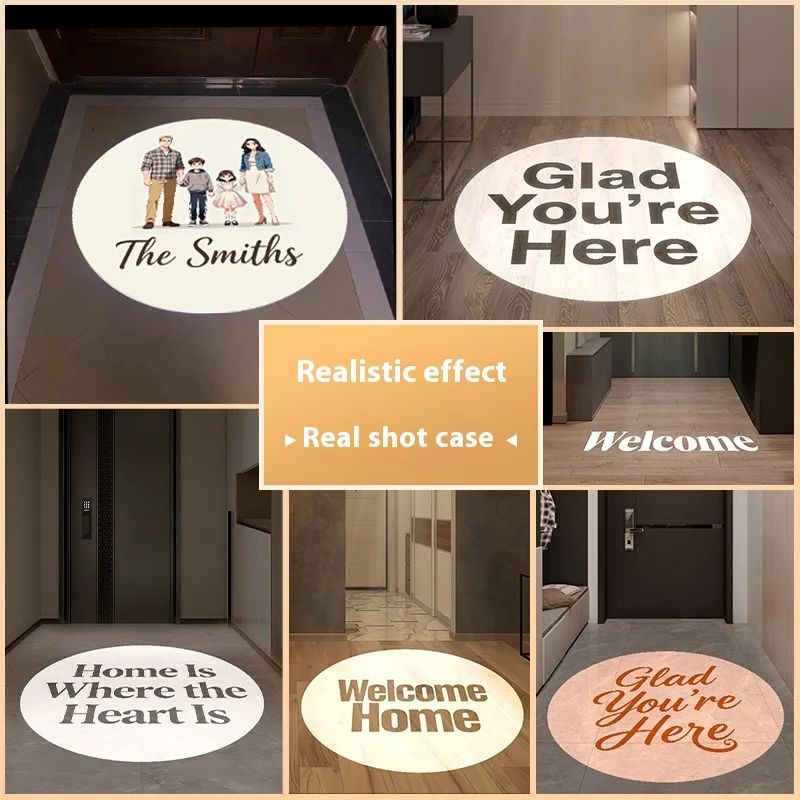 Welcome Home Personalized Projection Light Human Body Induction Family Decor for Entryway