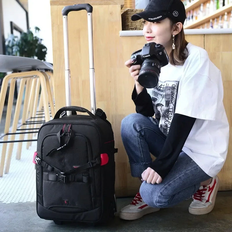 Professional camera trolley luggage bag trolley photography bag camcorder digital backpack suitcase travel photography backpack