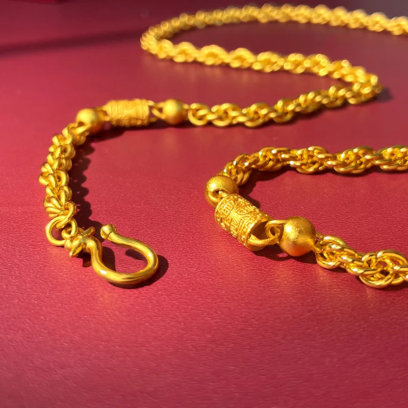 9999 gold necklace - couple style - women's sweater chain