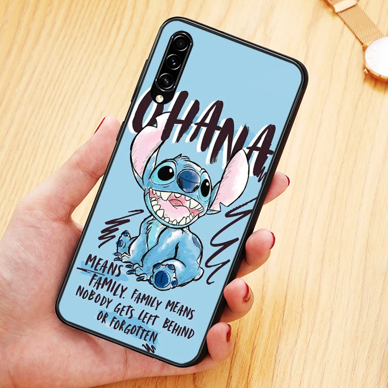 Disney OHANA Stitch Cute Phone Case For Samsung Galaxy A90 A80 A70 A60 A50 A40 A30 A20 A2 Core Silicone Soft Black Cover Fundas