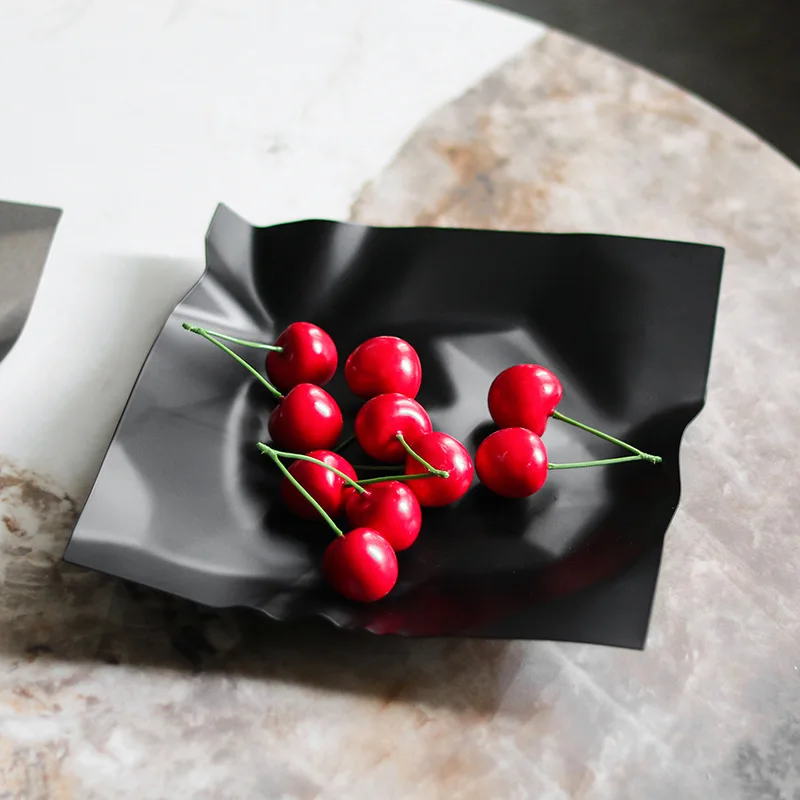 Retro Stainless Steel Fruit Tray Irregular Fruits Trays Luxury Decorative Fruit Plate Aesthetic Fruits Plates Table Decoration