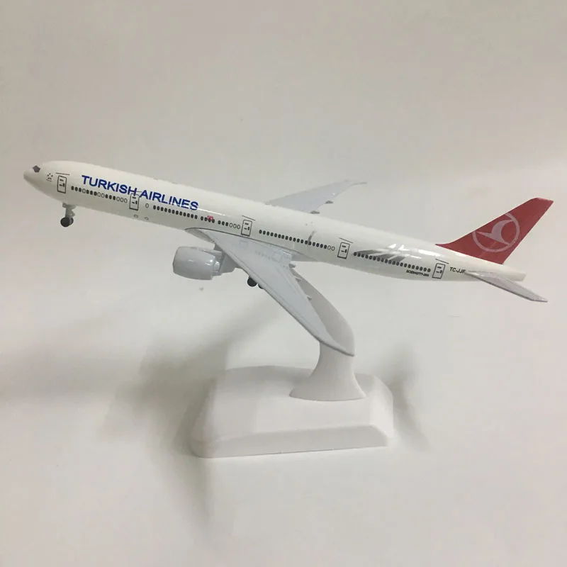 ダイキャストメタル飛行機,20cm,トルコ航空モデルb777,ボーイング777,ギフト玩具