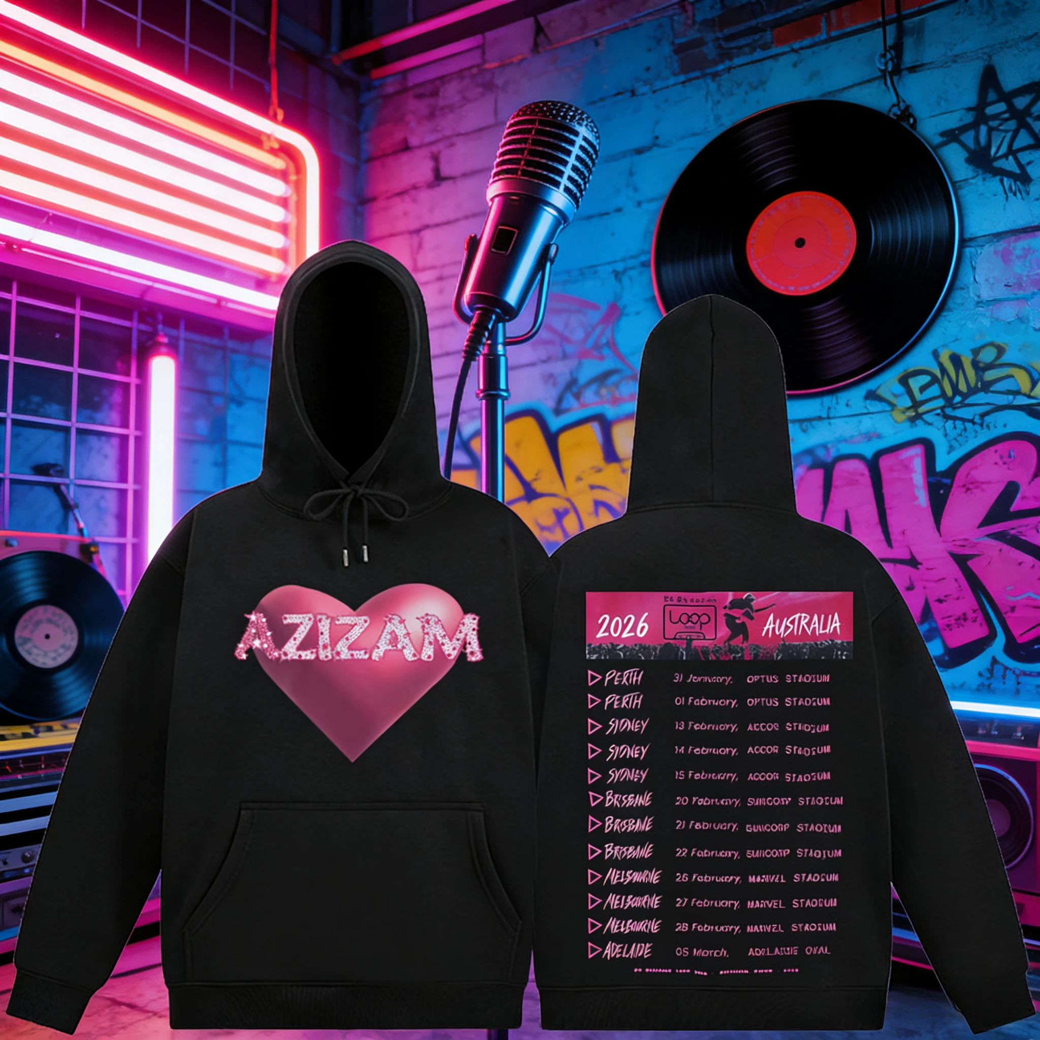 إد شيران حلقة جولة أستراليا 2026 جولة أزيزيم ميرش هوديس الرجال الجمالية Harajuku بلوزات الشتاء المتضخم مروحة الهدايا