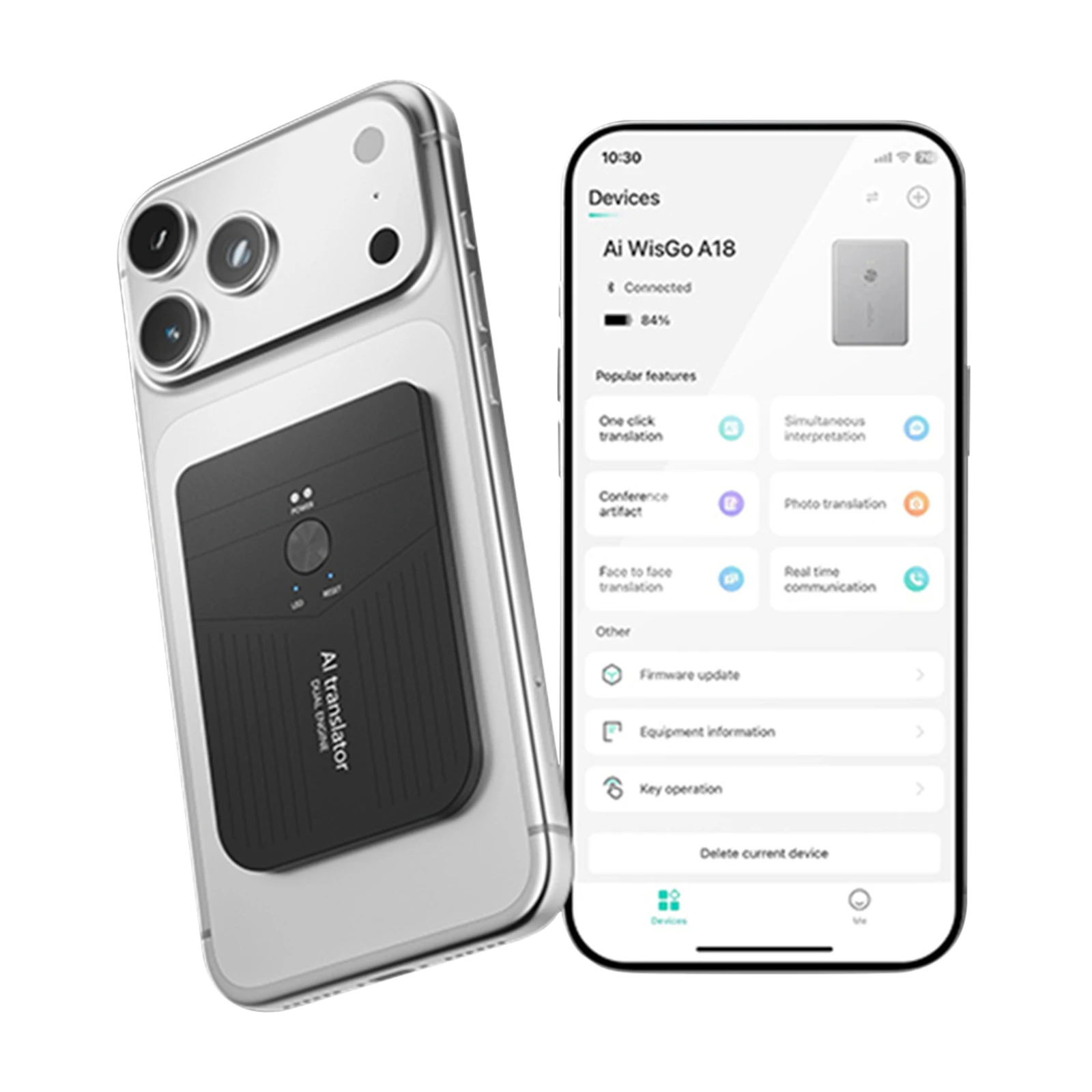 AI Smart Translator 102 Languages Bluetooth Voice Translator Portable Phone Assistant with Audio Recognition