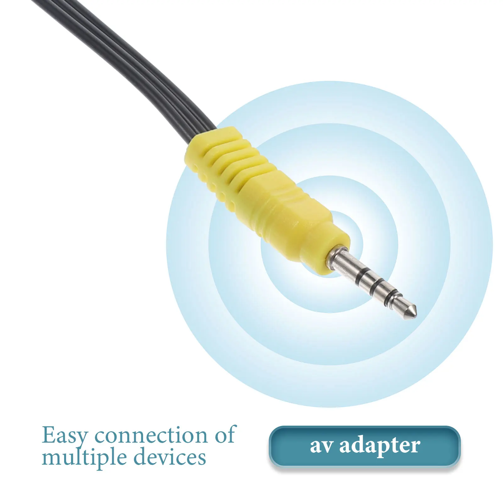 

3 Pcs One Point Three Adapter Cable Cord Satellite Video Copper Wire Audio Connectors