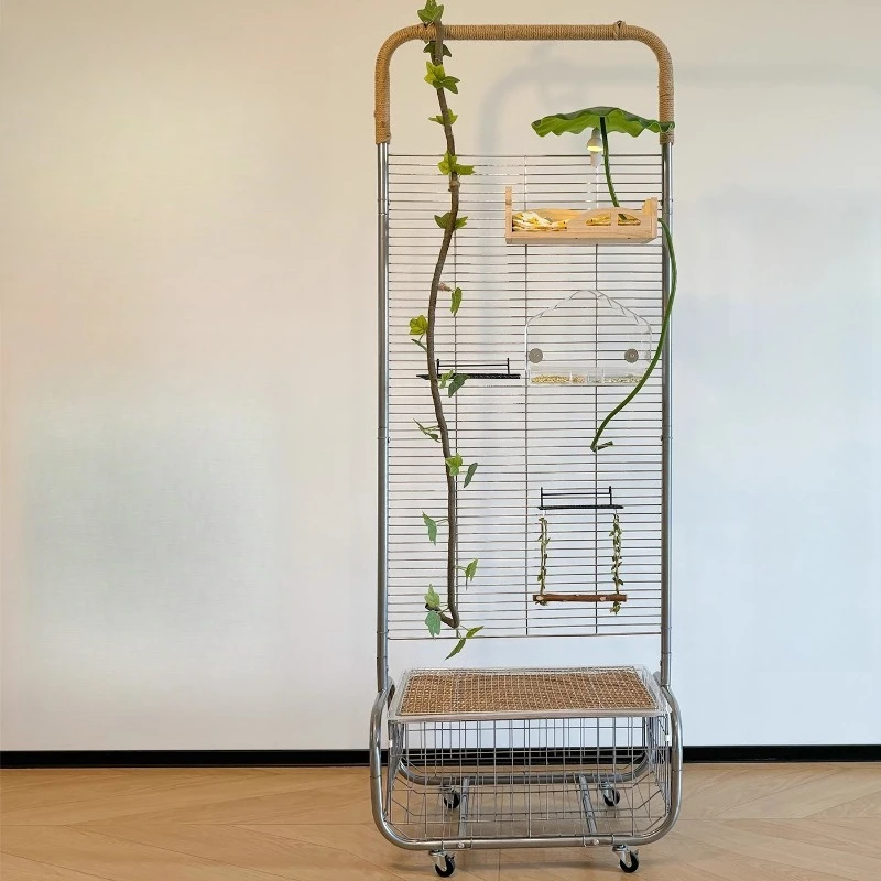 

[168Cm height] Open parrot stand splash-proof food movable interactive high stand parrot bed feeding