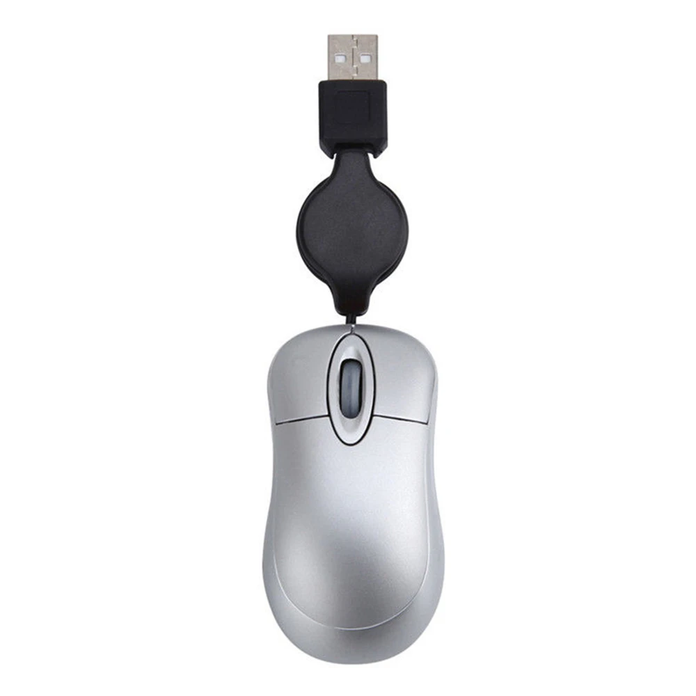 แบบพกพา Mini USB สายเมาส์ออปติคอลเมาส์ Mini Retractable Ergonomics สำนักงานบ้านเม้าส์สำหรับ PC คอมพิวเตอร์แล็ปท็อป