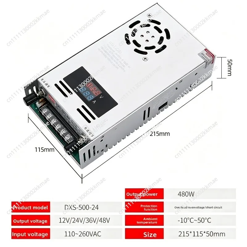 DXS-500 Switching Power Supply 0-48V DC 500W Digital Display Adjustable 0-24V Charging 0-36V 0-60V 0-80V
