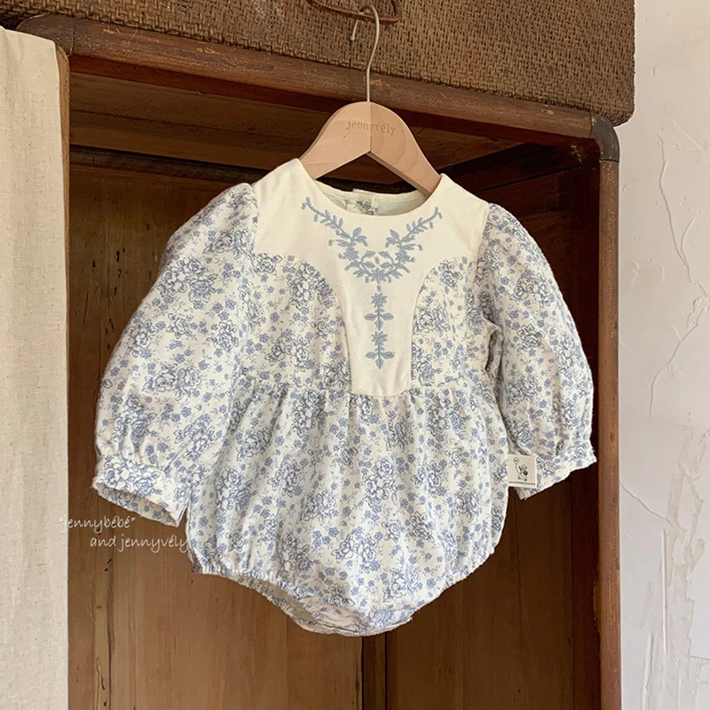 2025 New Autumn 0-24M Children Clothes Toddler Baby Girl Romper Long Sleeved Cotton Print  Infant Baby Girls Jumpsuit