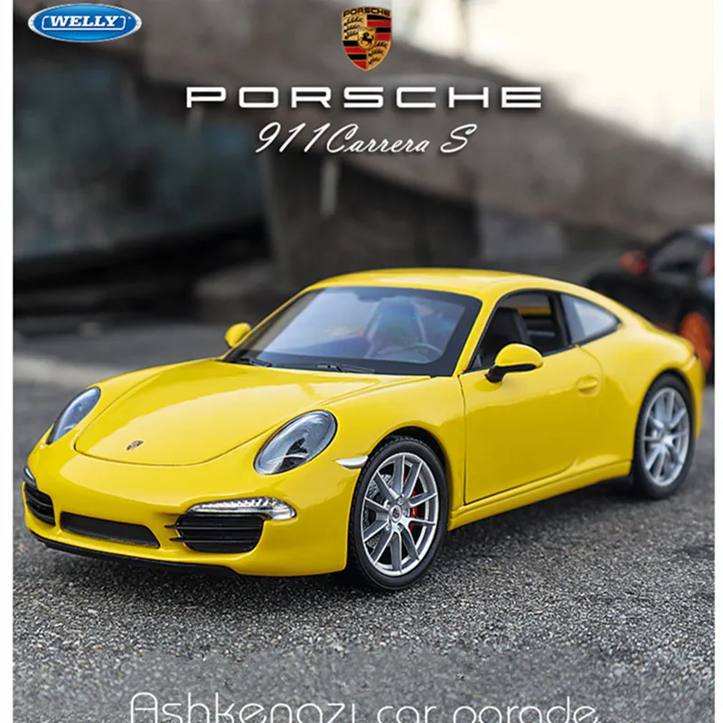 

Модель автомобиля welly 1:24 Porsche CARRERA S, модель автомобиля из сплава, коллекция украшений для автомобиля, Подарочная игрушка, литье под давлением