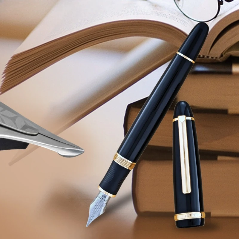 FULIN 358 Advanced Soft Elastic Point Fountain Pen No.6 Bent Curved Art Nib F/M/B 0.5/0.7/1.0 Hand Polish Ink Pen Calligraphy