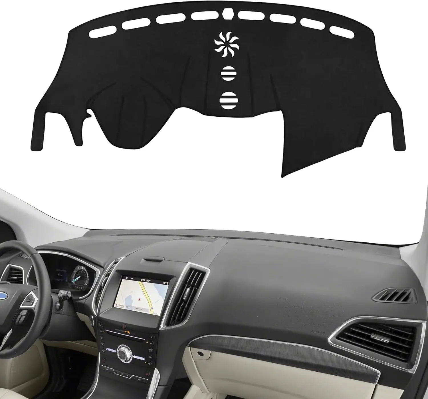 

Dash Cover For Ford Escape 2014 2019(Large Display)Flannel Dashboard Cover Dash Mat Center Console Cover Sunshield Protector Pad
