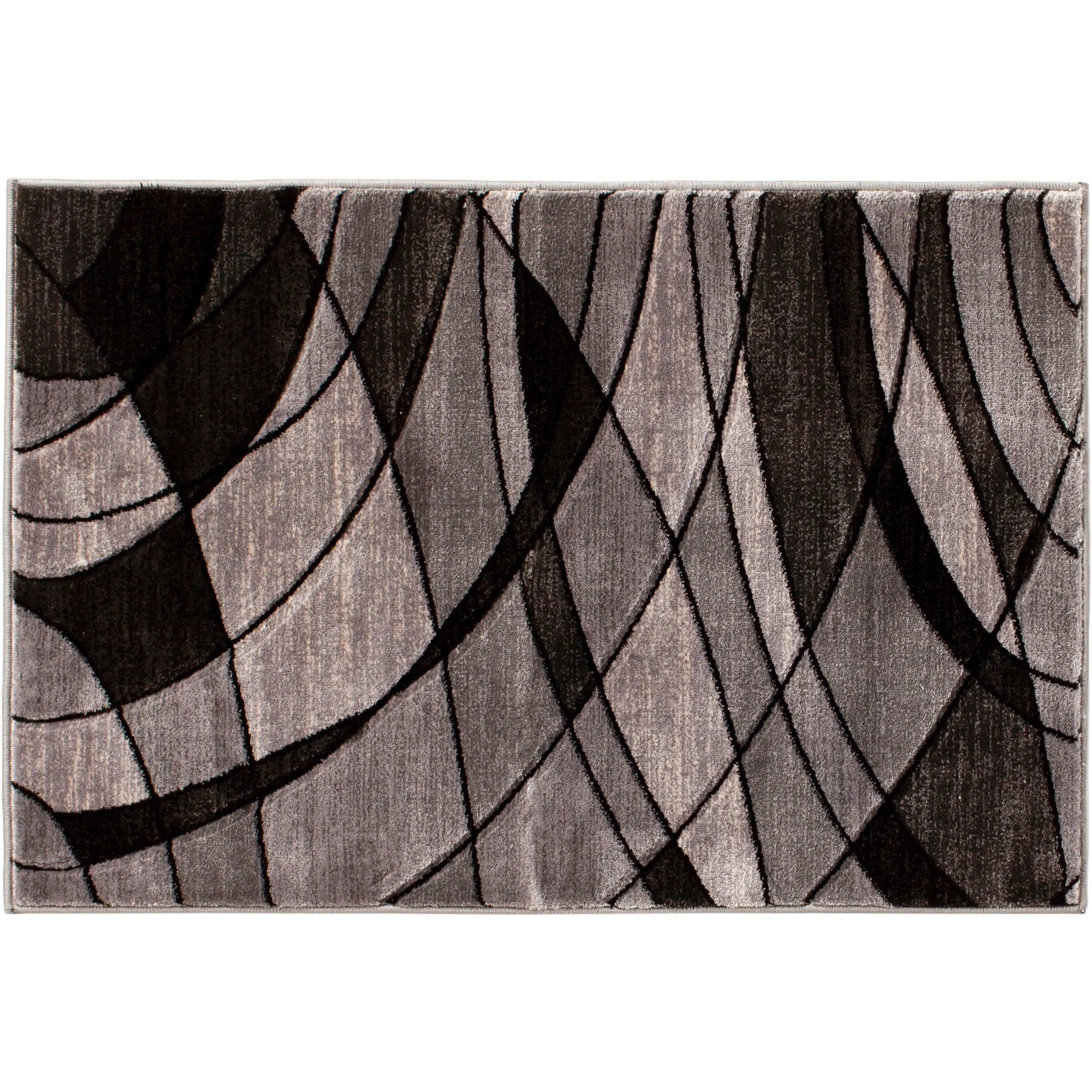 Abstract Indoor Area Rug, Gray, 5'x7'