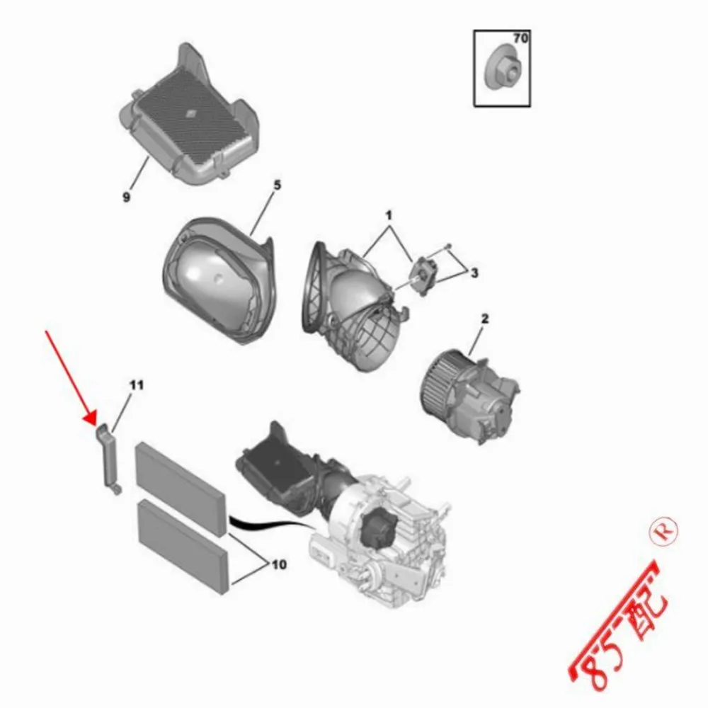 Nieuwe Airconditioning Grid Cover Plaat Deeltje Filter Plug 1609170280 Voor 301 C3XR M43