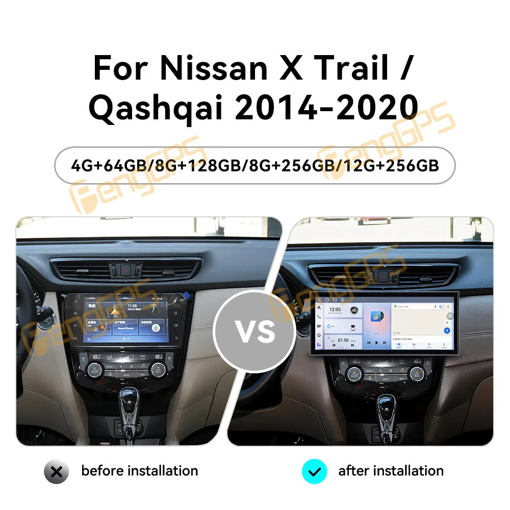 Touch Screen Car Radio For Nissan X-Trail Qashqai 2014-2020 Android GPS Automotive Multimedia Radio Stereo Receiver Head Unit