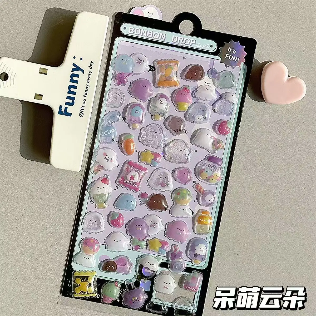 Kawaii drôle doux Furit crème glacée animaux de compagnie goutte 3D Relief autocollant Scrapbooking bricolage journal décor journal papeterie autocollants