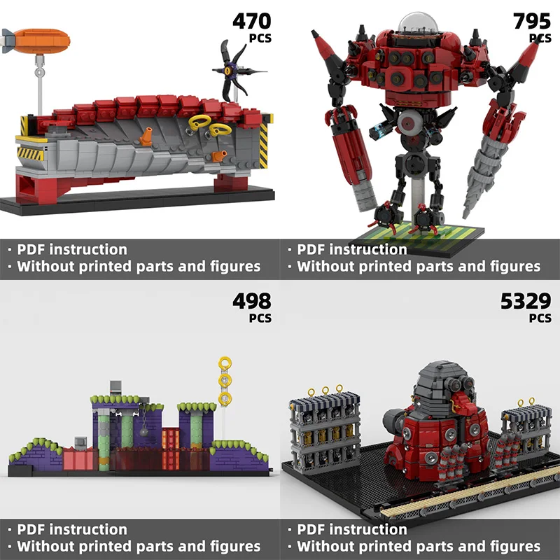 Blue Fox Flat game scene building block collection, a collectible building block designed for gamers and mecha enthusiasts