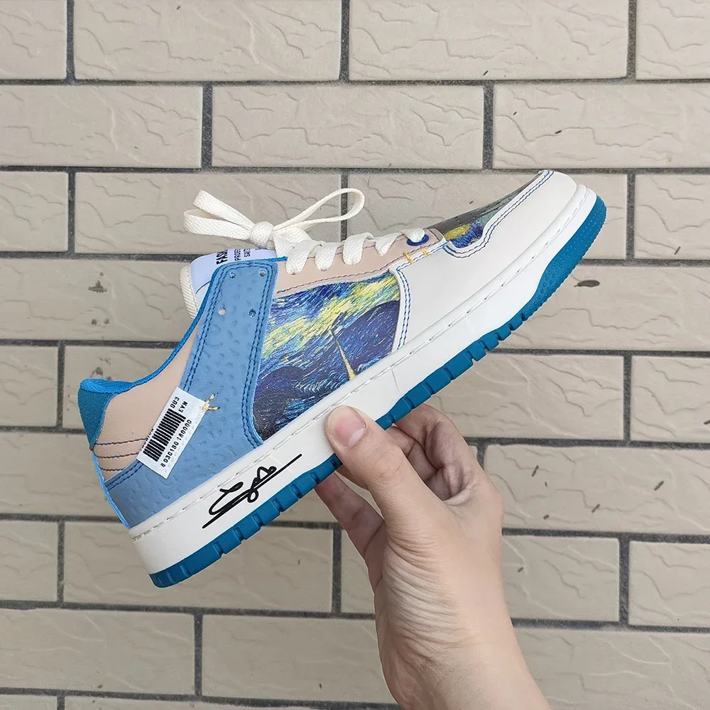 Van Gogh Men Women casual Shoes Male Platform Sneakers Girls Casual kateboarding Shoes flats 3D graffiti The Starry Night