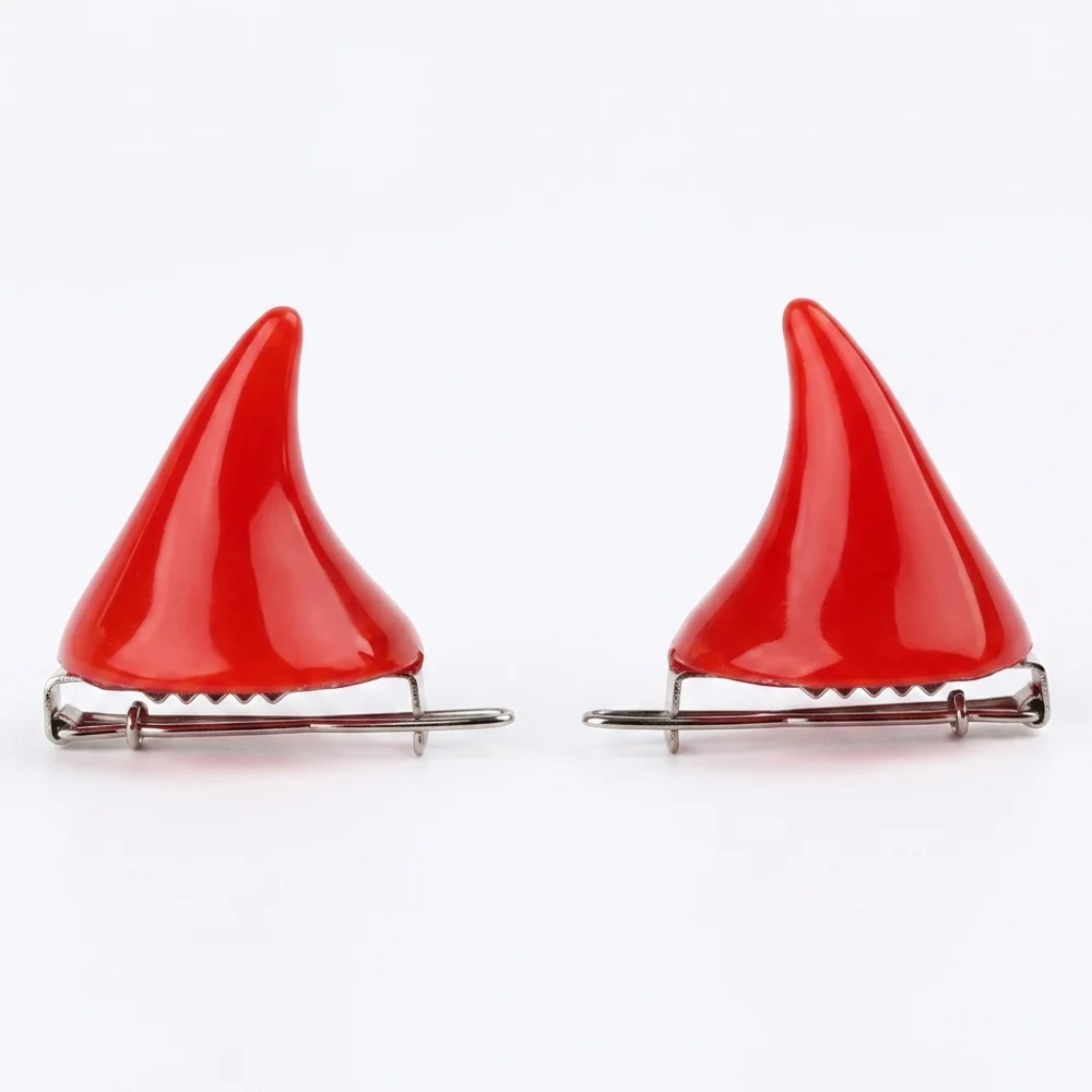 Gothic Mini Devil Horn Hair Clips Pair Halloween Party Carnival Hairpins Goth Roleplay Costume Headwear Accessories For Women