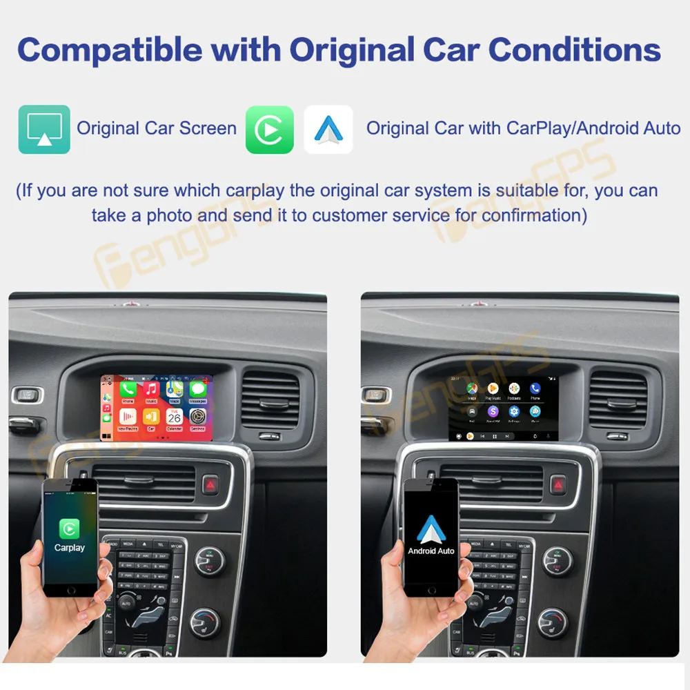 Linux Wireless Carplay Android Auto For Volvo S60 V60 XC60 V40 2015-2019 with Mirror Link AirPlay Car Play HiCar FM DSP WIFi GPS