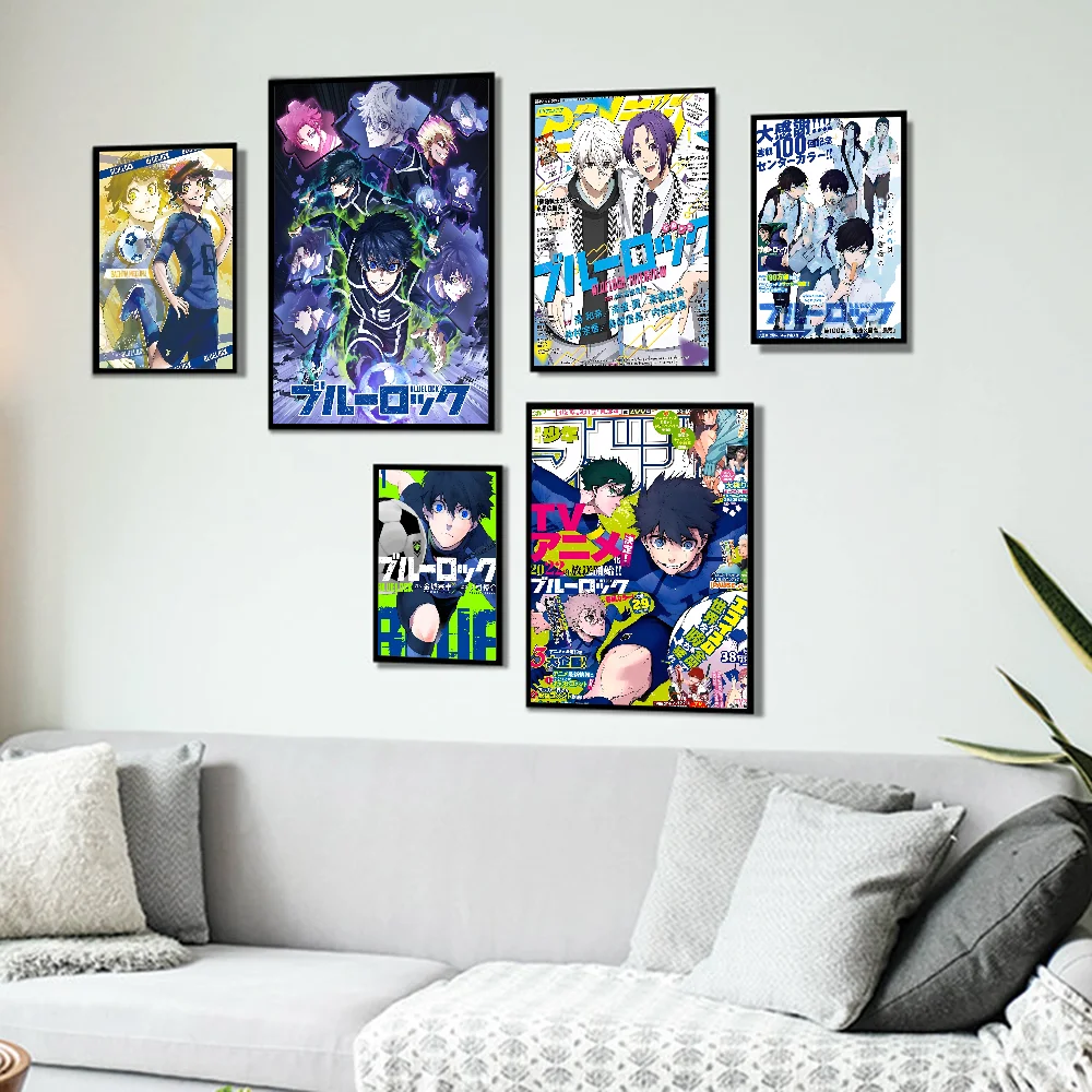 Blue Lock Anime Anime poster Sticky Whitepaper Prints poster Artwork Kawaii Room Decor