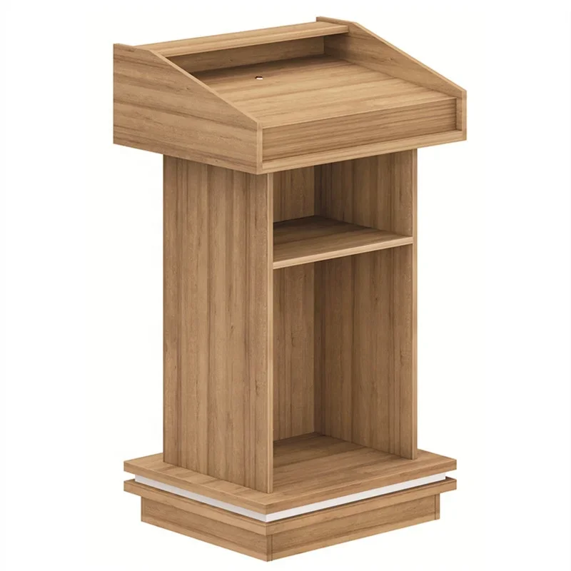 Wholesale customization of Modern new style wooden design lecture podium floor standing pulpit lectern