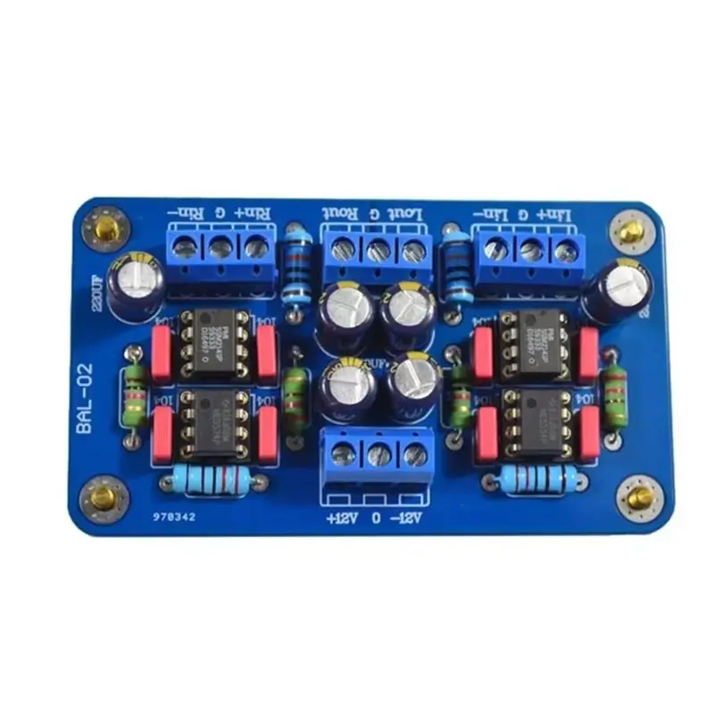 B27B Balanced XLR Input To Unbalanced RCA Single-Ended Signal Conversion Audio Amplifier Module SSM2141 DC12V-15V Power Amplifie