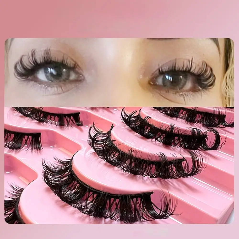 10Pairs Fluffy Extensions Super Volume False Eyelashes 3D Mink Hair Russian Volume DD Curl Lashes