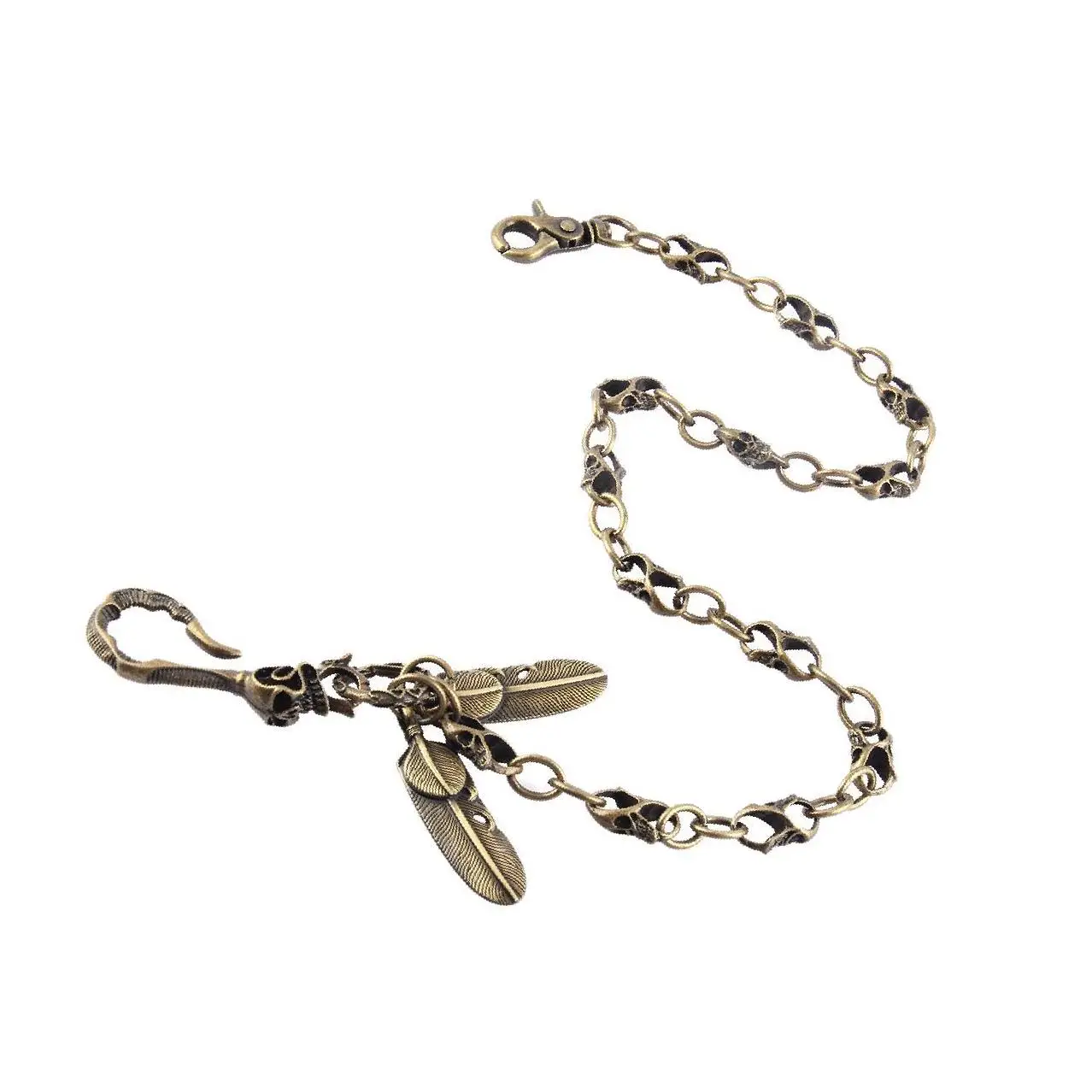 

Mens Biker Rock Punk Wallet Chain Jeans Link Waist KeyChain Antique Bronze