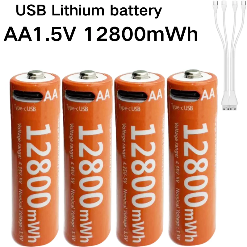 AA Battery 1.5V AA 12800mAh USB rechargeable li-ion battery 