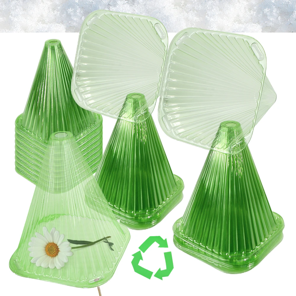 Garden Green Cloches for Plants Reusable Planting Bell Cover Protects from Birds Frost Snails Plastic Protectors Keep Warm Tools