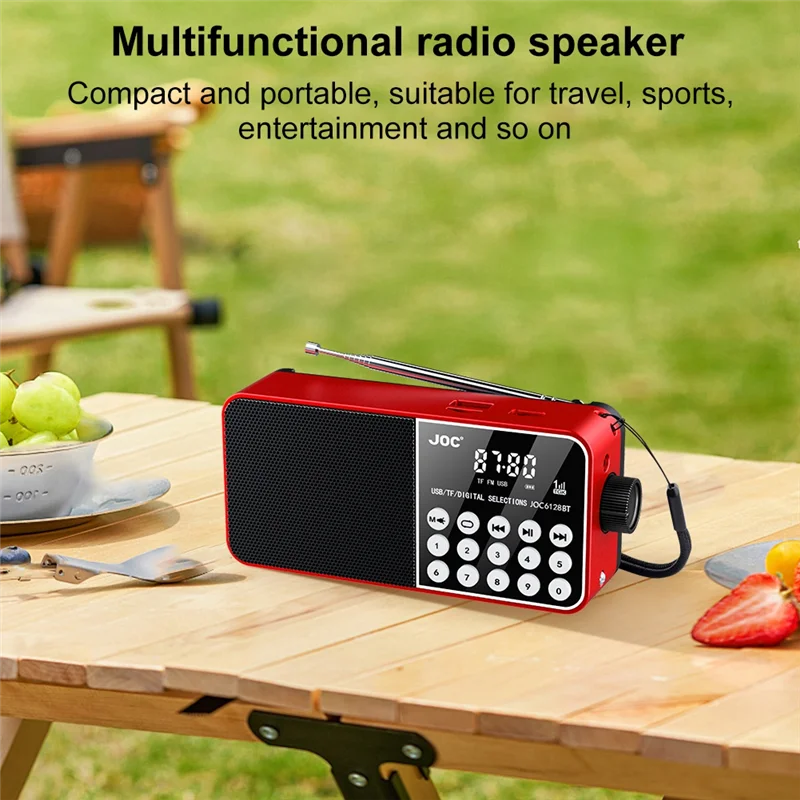 Reliable-Portable Radio Speaker Portable FM Radio Speaker Support TF Card Digital FM Radio MP3 Player For Senior Blue,Portable R