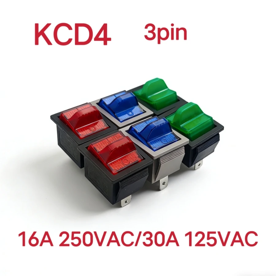 5PCS Rocker Switch ON-OFF 16A250V/30A125V LED Illuminated Lamp With Specail Button Toggle Switches