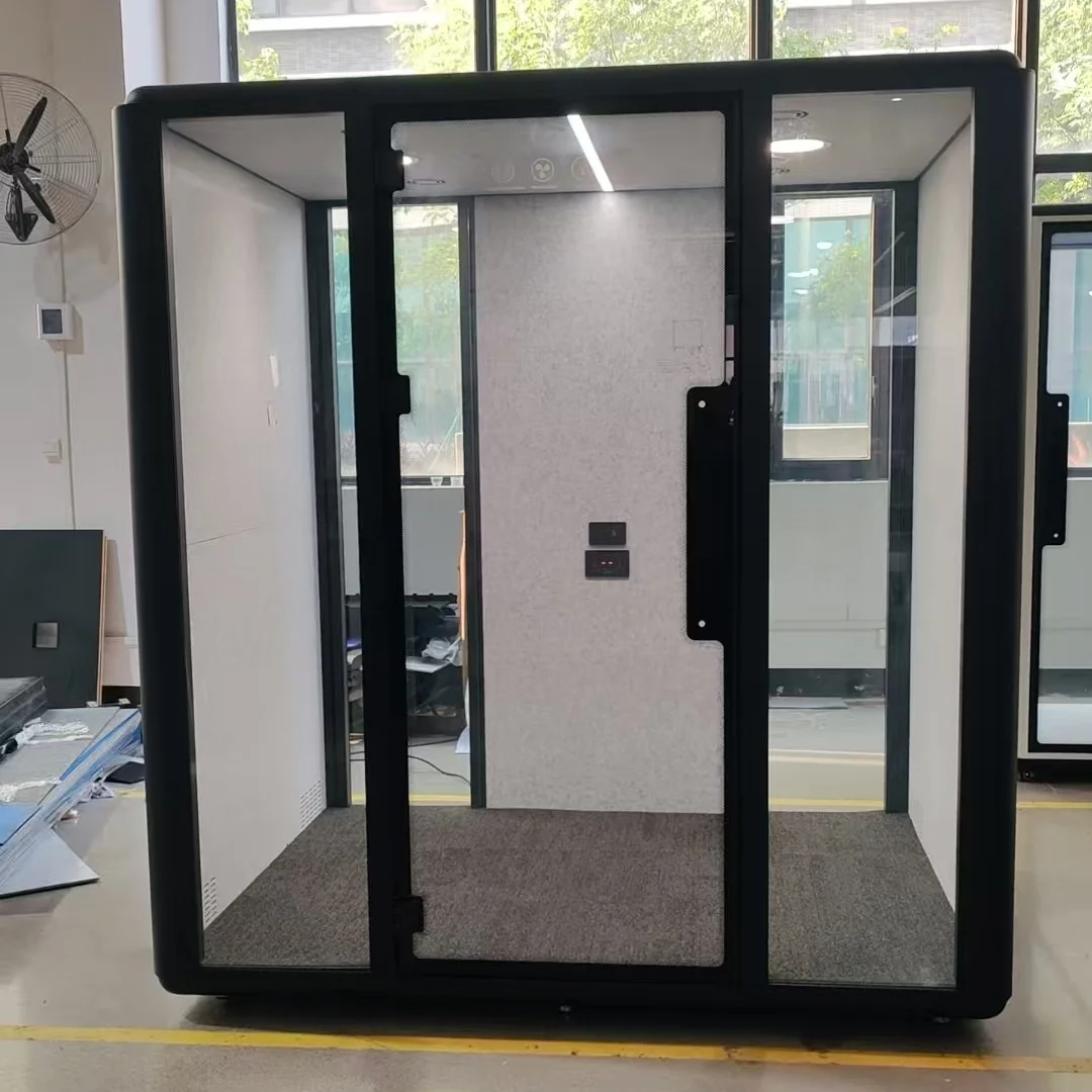 Demountable Modular Design Freestanding Home Music Room Live Black Aluminum Frame Recording Studio Soundproof Booth Portable