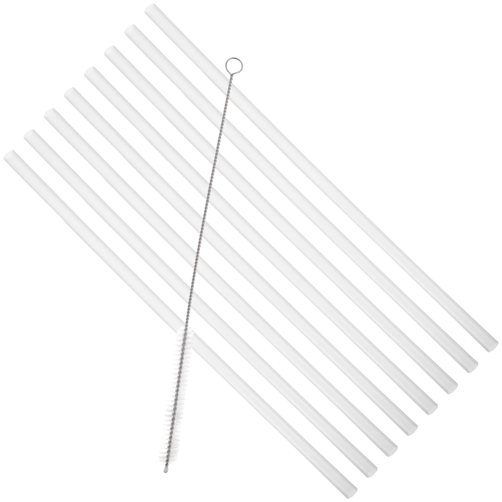 

1 set Reusable Pe Straw Set 1 Brush Exquisite Workmanship Drinking Smoothie Straws Dishwasher Safe