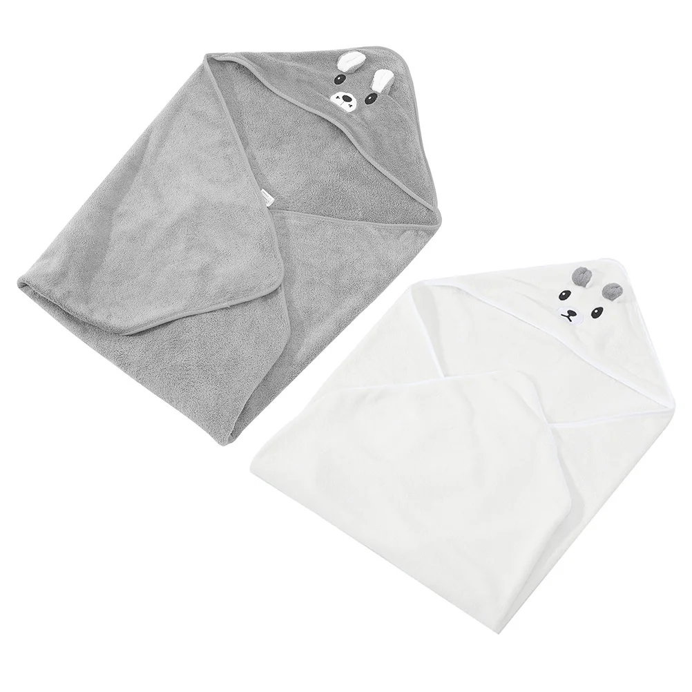 

2Pcs Bath Towel Toddler Kids Soft Breathable Coral Fleece Absorbent Cape for Shower Pool Travel Bath Towel