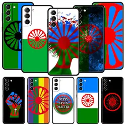 Gypsy Romani Roma Flag Quality Phone Case For Samsung Galaxy S23 S24 S22 S20 FE S10 Plus S21 Ultra 5G S10E S9 S8 Cover