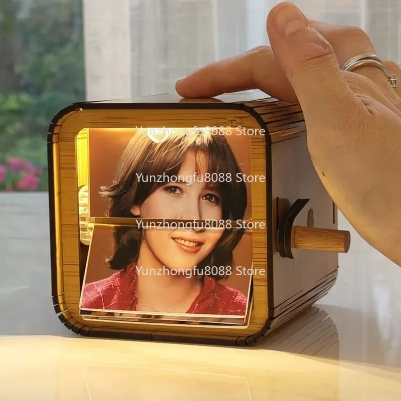 

Новая фотомашина с флип-книгой, волшебная коробка на заказ, 16 страниц с лампами, фотографии на заказ, цвет бамбука и дерева, на заказ