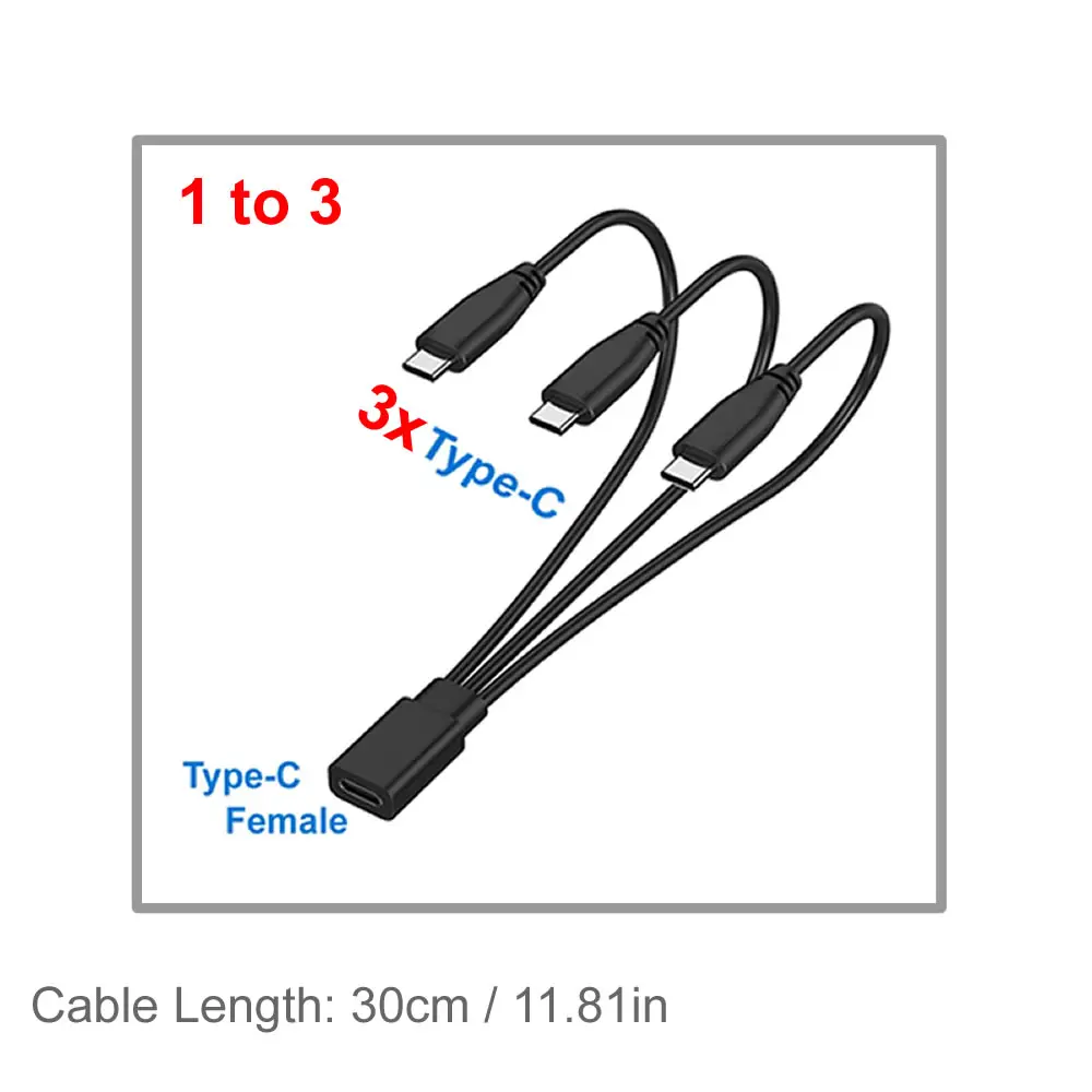 3/4/6 Port Typ C Buchse auf Stecker Verlängerungskabel USB-C Splitterkabel Mehrere Hub-Ladekabel für IOS Typ-C Micro-USB-Geräte