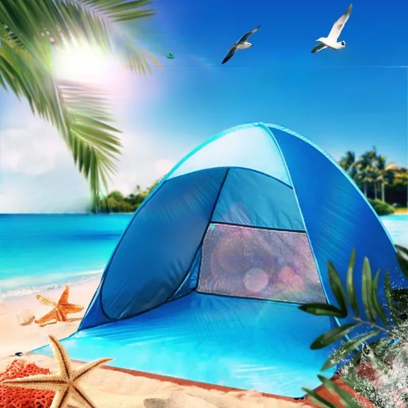

Automatic Instant Pop Up Tent Potable Beach Tent Lightweight Outdoor UV Protection Camping Fishing Tent Sun Shelter