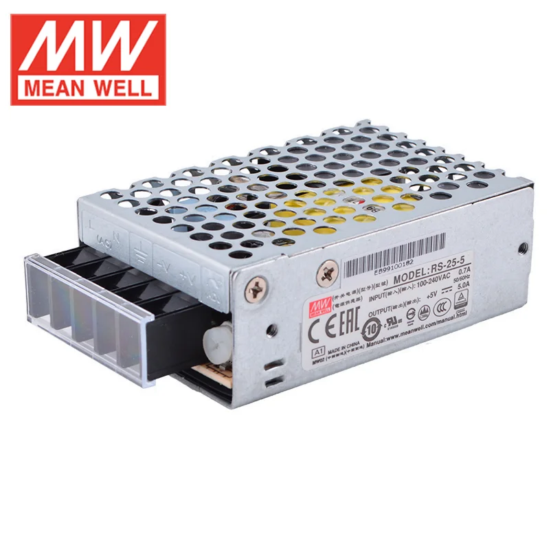 MEAN WELLpower alimentación RS-25 RS-25-3.3 RS-25-5 RS-25-12 RS-25-15 RS-25-24 RS-25-48 Meanwell 25W RS-25-24