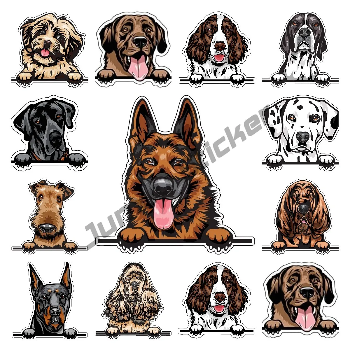 Personality German Shepherd Car Stickers Dalmatian  Mastiff  Dog Window glass door Refrigerator Breed  ic Car Decal car gadget