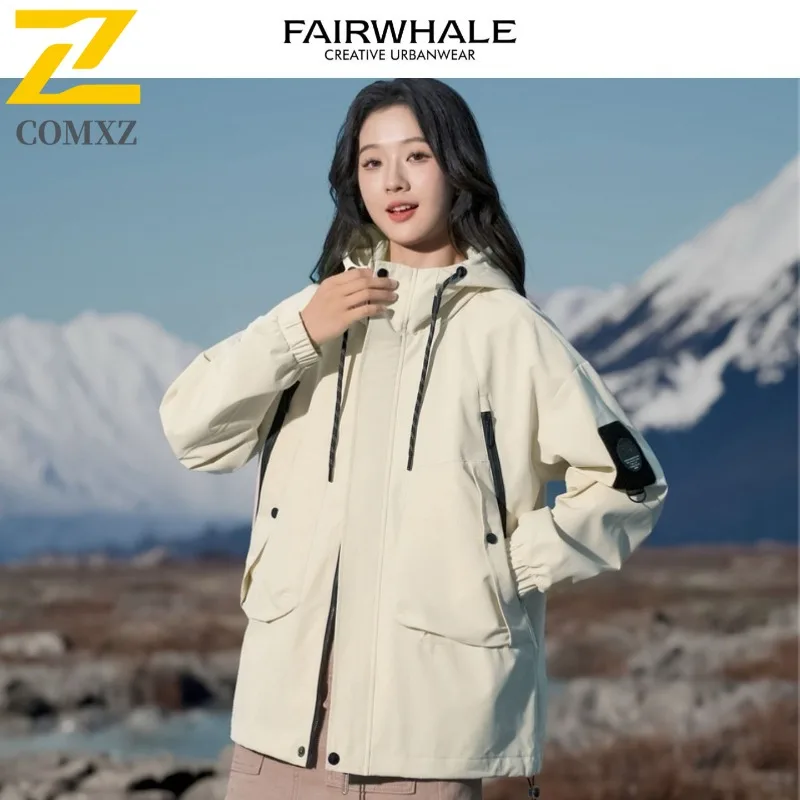 

Осенне-зимняя мужская куртка в горном стиле, ветровка с несколькими карманами и капюшоном, водонепроницаемое ветрозащитное пальто для пеших прогулок, кемпинга, рыбалки