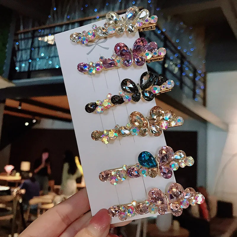Butterfly Hair Clips Hairpins for Women Zircon Luxury Czech Crystal Bling Jewelry Hair Accessories for GirlsFashion