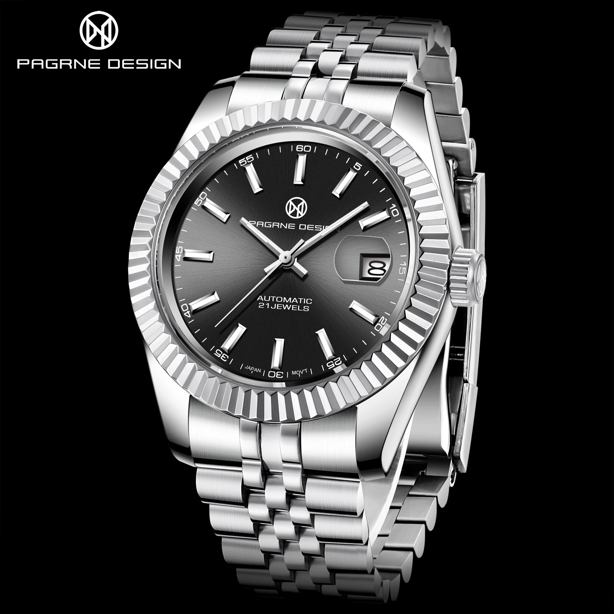 2023 New Fashion PAGRNE DESIGN Men's Watches Automatic Mechanical 10Bar Waterproof Leisure Sports Style WristWatch Watch For Men