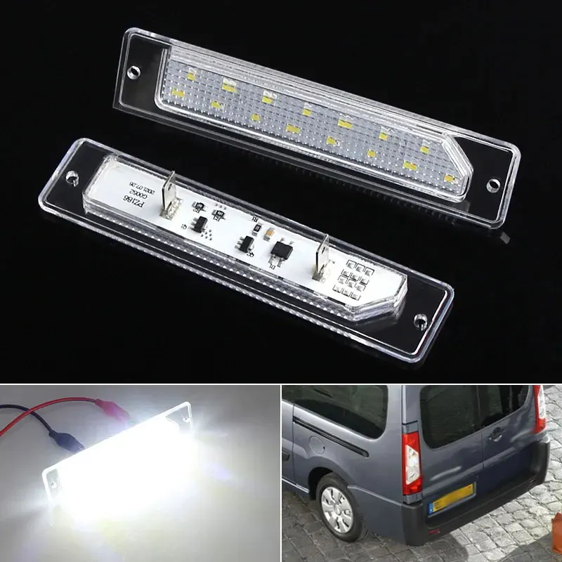 2Pcs LED License Number Plate Light For Fiat Ducato Box Bus For Peugeot Boxer Bus Manager For Citroen Jumper Bus Box Relay 94-02