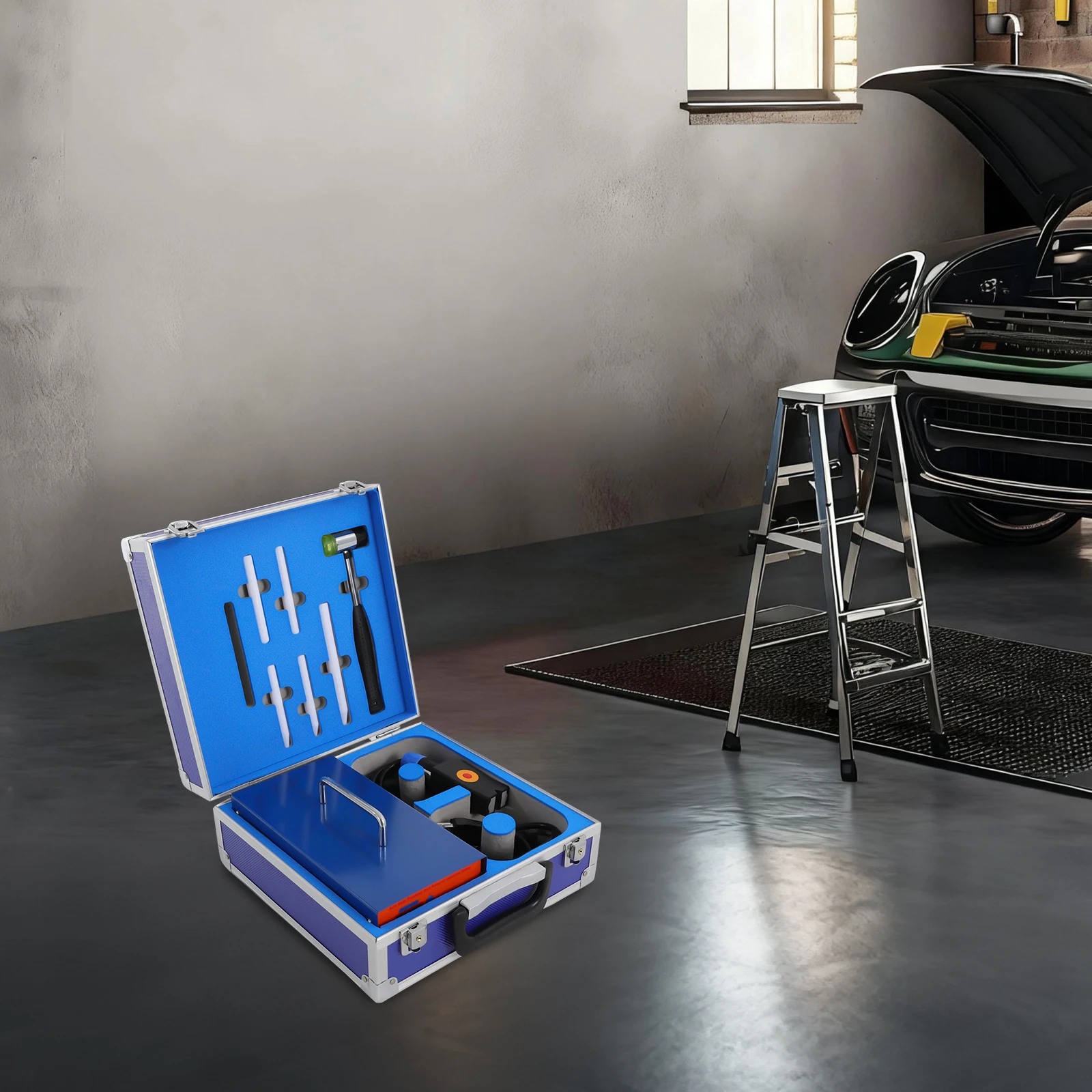 

Dent Puller Kit, Paintless Dent Repair Tool 110V, Electromagnetic Induction Dent Remover for Car, Portable Tool Box
