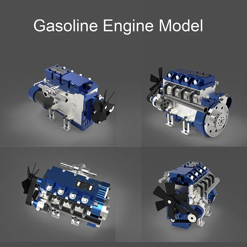 New 17CC Metal Four-stroke Gasoline Engine Model Miniature Four-cylinder Pure Gasoline Steam Engine Model